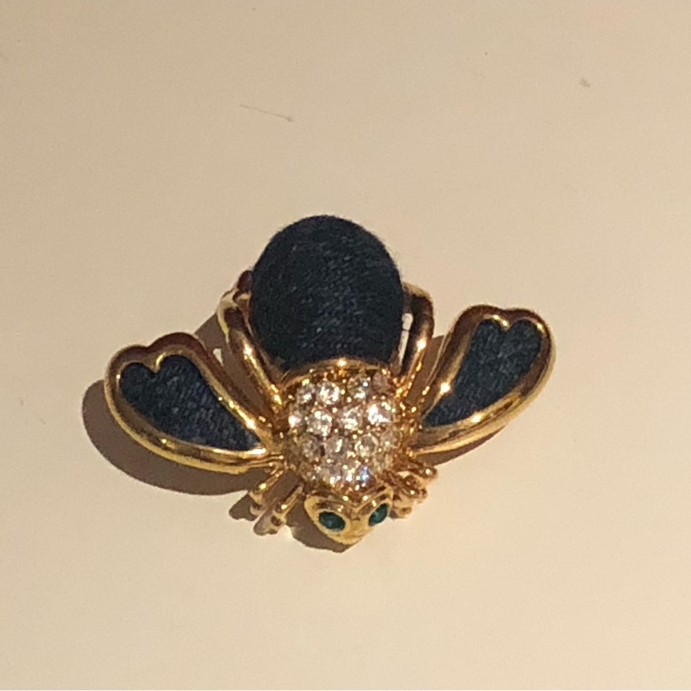 Joan Rivers Denim and Crystal Bee Pin